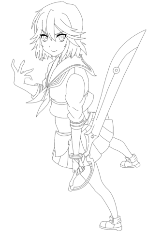 Ryuko Matoi Coloring Page